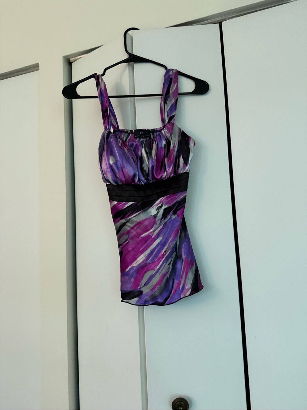 Byer California Purple & Black Abstract Print Camisole